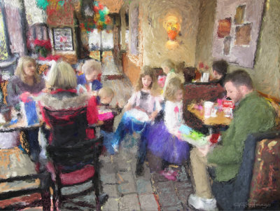 The Family at Chick-Fil-A (Corel Painter 12)