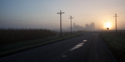 Intersection and Morning Fog 