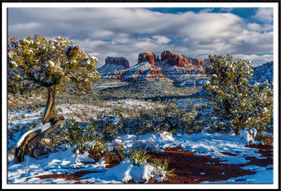 Snowy Cathedral Rock