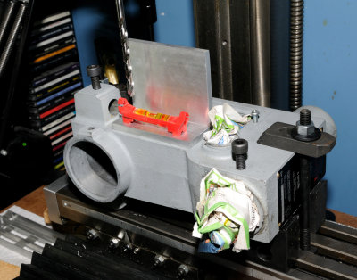 Head assembly prepped for drilling
