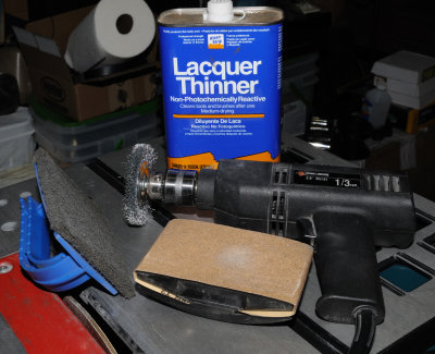 Some items used for aluminum surface prep