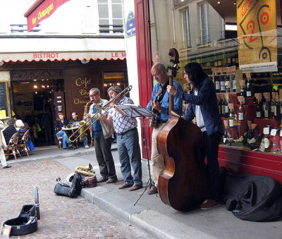 Music at an attic street fair 