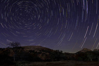 Star Trails over Enchanted Rock