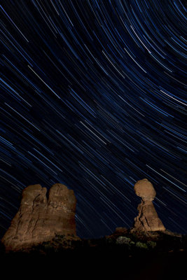 Star Trails over Balanced Rock