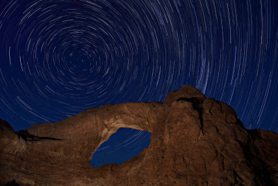 Star Trails over South Window Arch