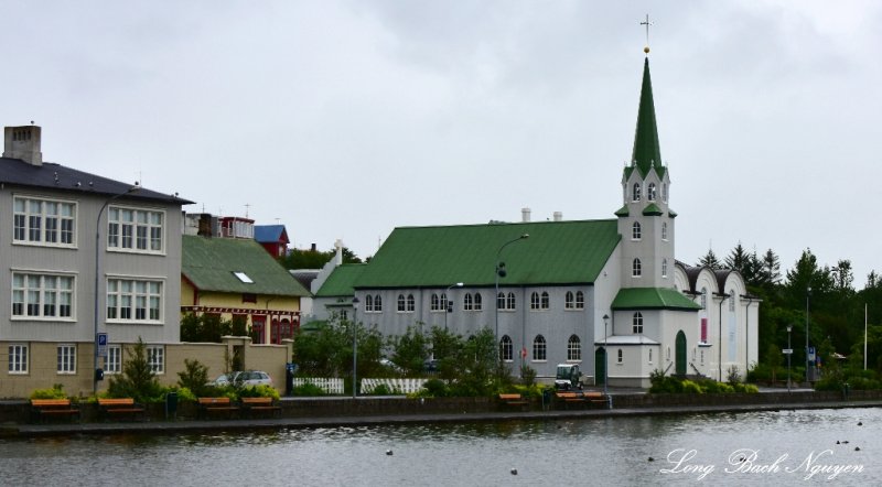Frkirkjan  Reykjavk, Tjornin Lake, Reykjavik, Iceland  