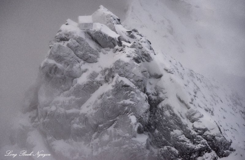 Three Fingers Lookout in Fog Cascade Mountains 2014  