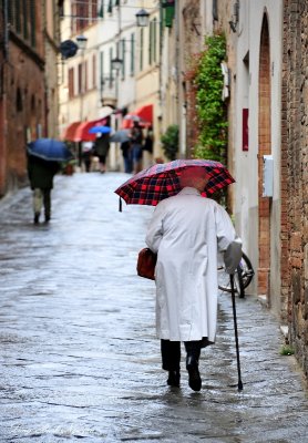 wet street in Montalcino