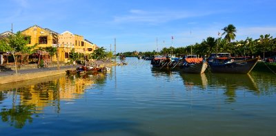 Hoi An, Thu Bon River, Fishing boats, Vietnam 