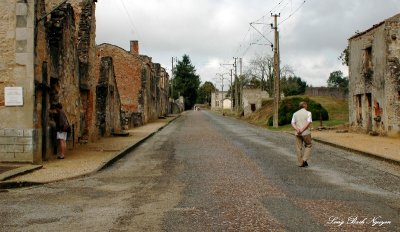 La Cite martyre street, Oradour-sur-Glane, France  