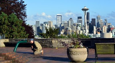 Sam looks for angle, Seattle, Washington 