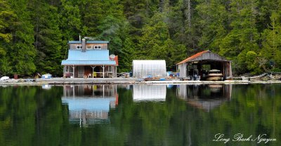 Floating cabins, Julia Passage, Vancouver Island BC, Canada    