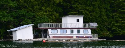 RV floating Cabin, Julia Passage, Barkley Sound, Vancouver Island, Canada 