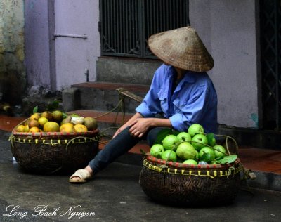 selling fruits, Hanoi Old Quarters, Hanoi, Vietnam  