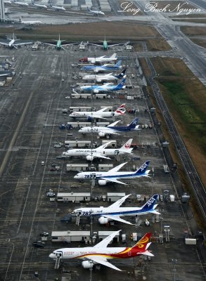 Boeing 787 Dreamliners, Boeing 747-8i, Paine Field, Everett, Washington  