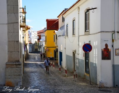 cobblestone street, Cascais, Portugal  