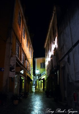 glowing cobblestone alley, Sintra, Portugal 