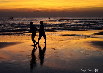 Morning Exercise Da Nang Beach, Vietnam 