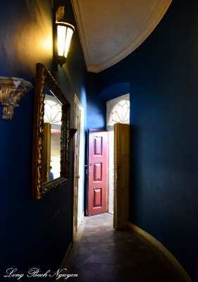 blue hall and red door 