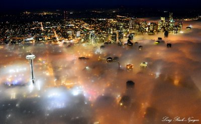Seattle shrouded in Fog, Washington