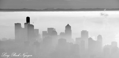 Foggy Seattle, Mount St Helens, Washington  