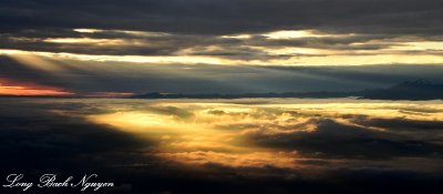 Sunset over Bremerton, Olympic Mountains, Washington  