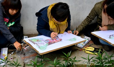 future artists Temple of Literature Hanoi Vietnam 