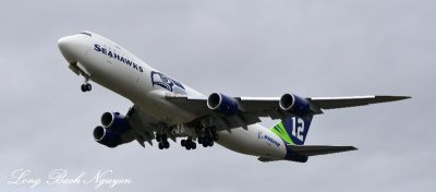 Seattle Seahawks, Boeing 747-8F, 12th Man, Boeing Field, Seattle  