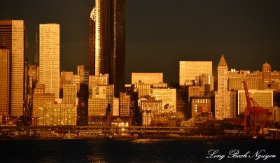 Golden Seattle Skyline, Washington  