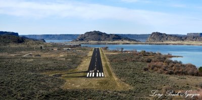 Short Final Runway 21, Grand Coulee Airport, Banks Lake, Electric City, Washington  