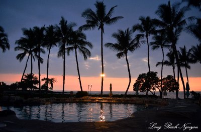 Swimming Pool, Sunset, Fairmont Orchid, Big Island, Hawaii 