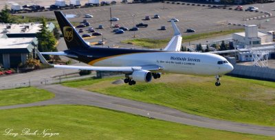 UPS Boeing 767, Landing Boeing Field, KBFI,  Seattle, Washington  
