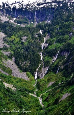 Waterfalls on Mount Lennox, Cascade Mountains, Washington 