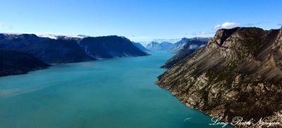 Flying down Davis Strait, Sonder Stromfjord, Greenland