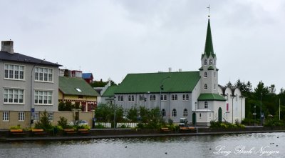 Fríkirkjan í Reykjavík, Tjornin Lake, Reykjavik, Iceland  
