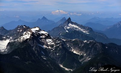 Kyes Peak, Monte Cristo Peak, Sloan Peak, Bedal Peak, Mount Shuksan, Cascade Mountains, Washington 