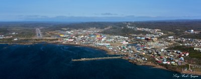 Iqaluit and Iqaluit Airport Frobischer Bay Nunavut Baffin Island Canada  