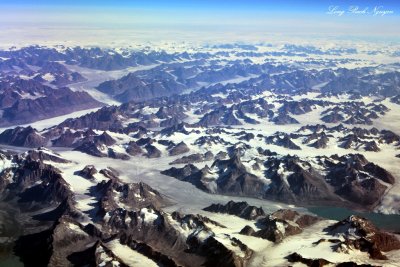 Eastern Greenland from 40000 feet  