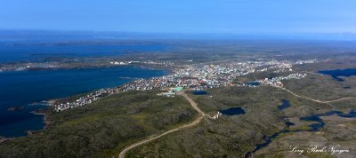 Iqaluit and Iqaluit Airport, Frobischer Bay, Nunavut, Baffin Island, Canada  