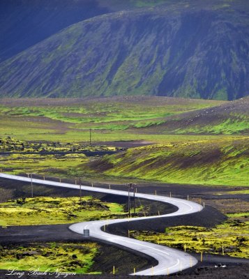 winding road Blafjoll Mountain, Iceland  