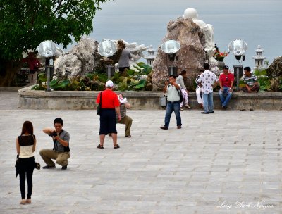 Visitors to Linh Ung Pagoda, Son Thuy Mountain, Da Nang, Vietnam 