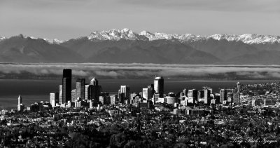 Downtown Seattle, Space Needle, Smith Tower, Puget Sound, Olympic Mountains, Washington