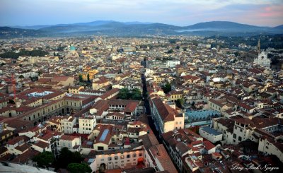 City of Florence, Basilica Santa Croce, From Florence Cathedral, Italy  