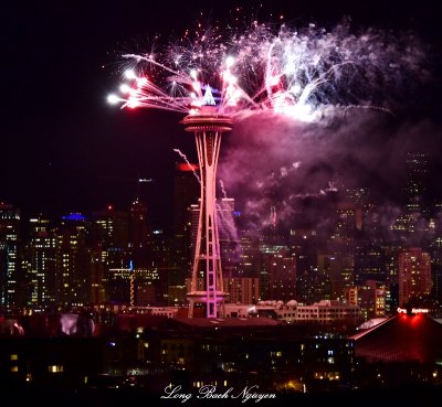Happy New Year 2015, Space Needle, Downtown Seattle, Washington 