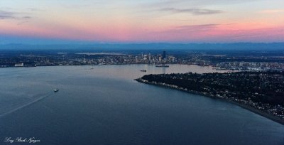 Sunset over Seattle from Alki and West Seattle 