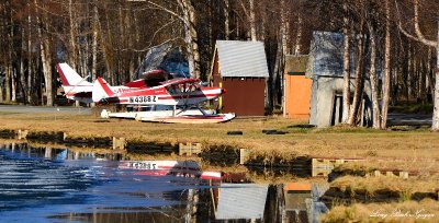 Floatplanes on Lake Hood Seaplane Base Anchorage Alaska  
