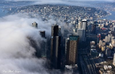 Fog is back over Seattle  