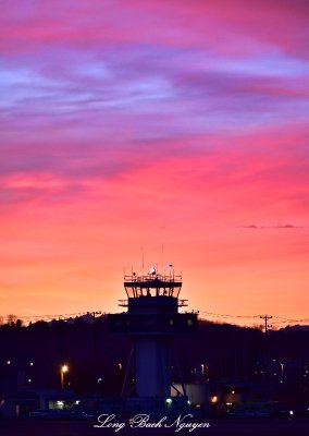 Sunset over Boeing Tower Seattle Washington  