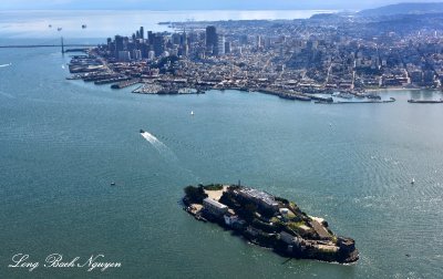 Alcatraz Island, San Francisco, Bay Bridge, San Francisco Bay, California  