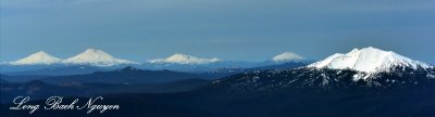 Three Sisters, Mount Bachelor, Diamond Peak, Cascade Mountains, Oregon  